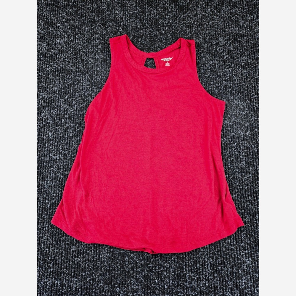 Old Navy Active Go-Dry Red Twist Back Keyhole Workout Tank Top Womens Small